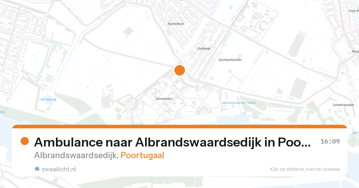 Ambulance naar Albrandswaardsedijk in Poortugaal — 16 jul 2026