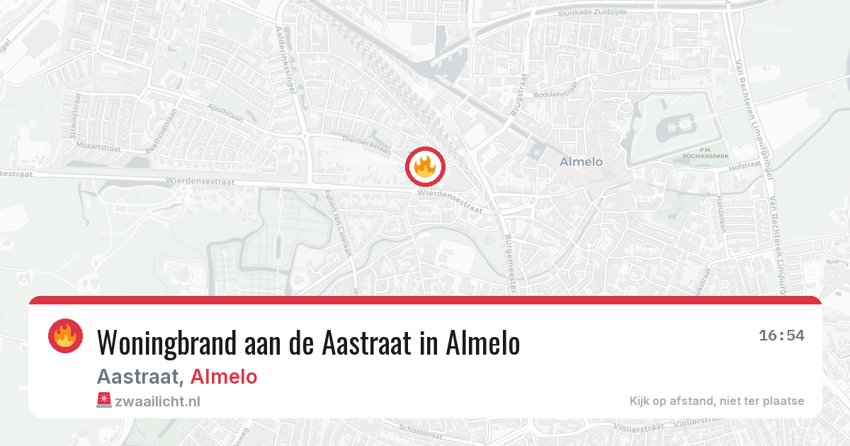 Woningbrand aan de Aastraat in Almelo — 23 feb 2026