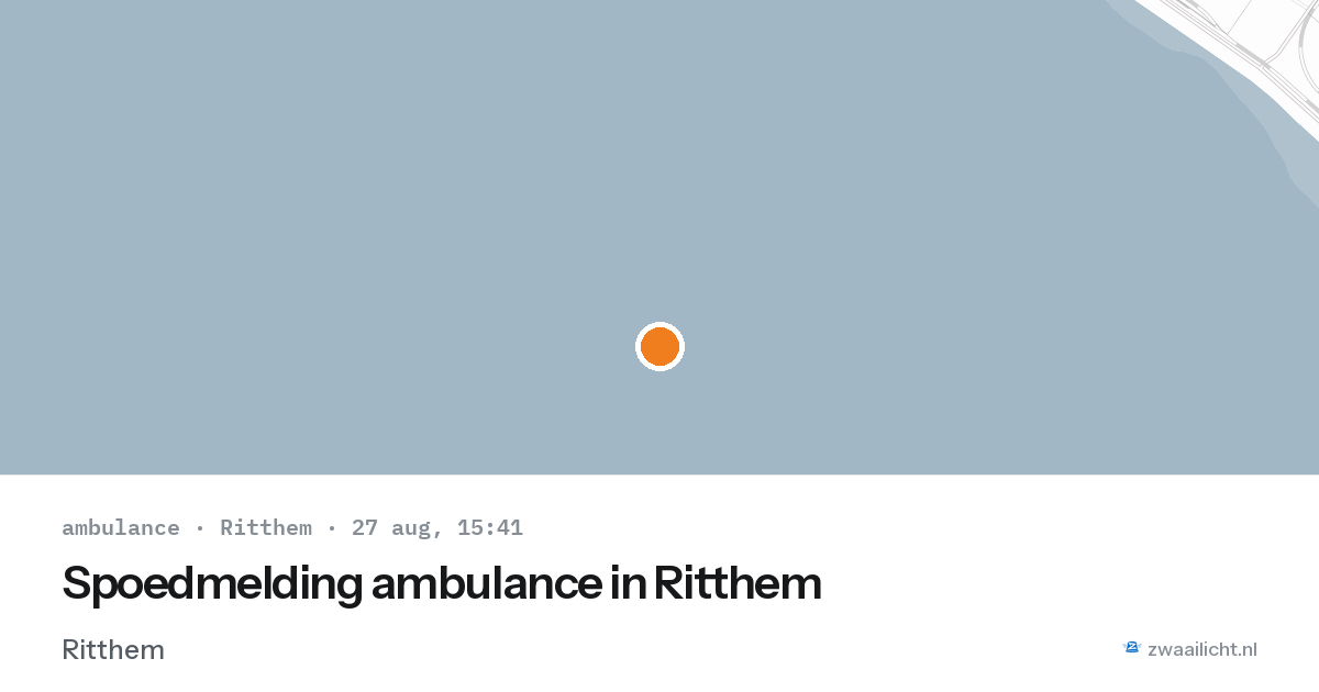 Spoedmelding ambulance in Ritthem — 27 aug 2026