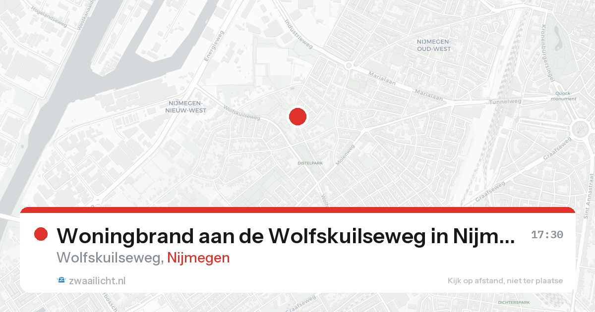 Woningbrand aan de Wolfskuilseweg in Nijmegen — 19 aug 2026
