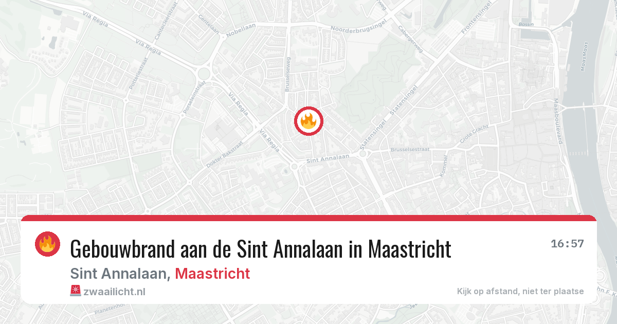 Gebouwbrand aan de Sint Annalaan in Maastricht — 23 jun 2026