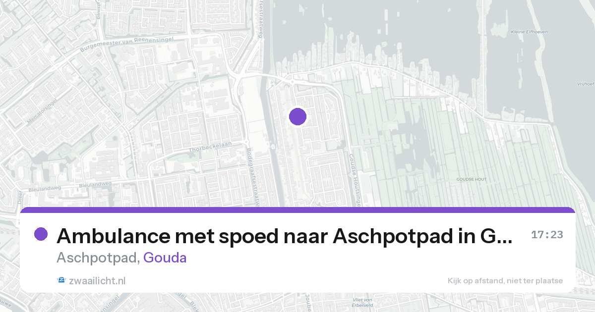 Ambulance met spoed naar Aschpotpad in Gouda — 17 aug 2026