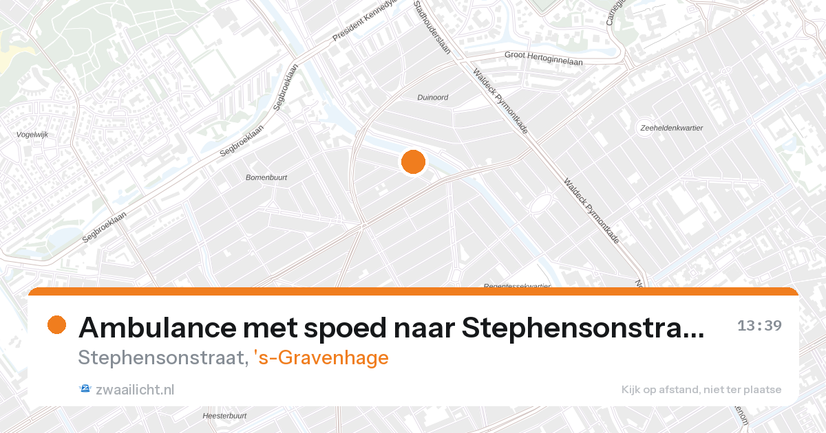 Ambulance met spoed naar Stephensonstraat in 's-Gravenhage — 28 aug 2026