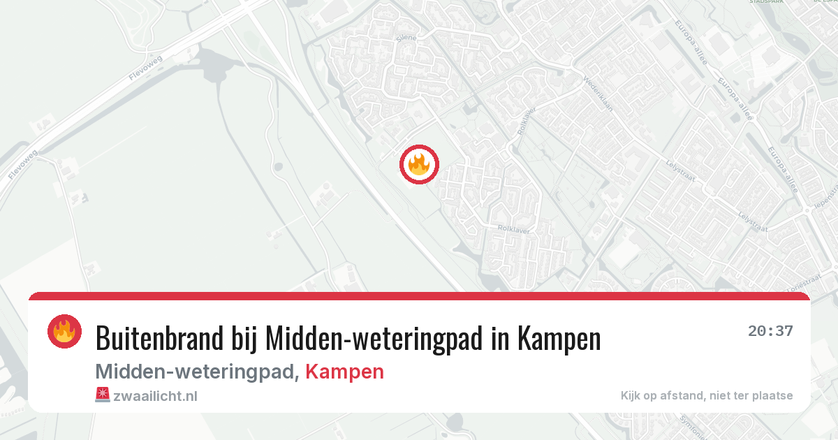 Buitenbrand bij Midden-weteringpad in Kampen — 7 aug 2026