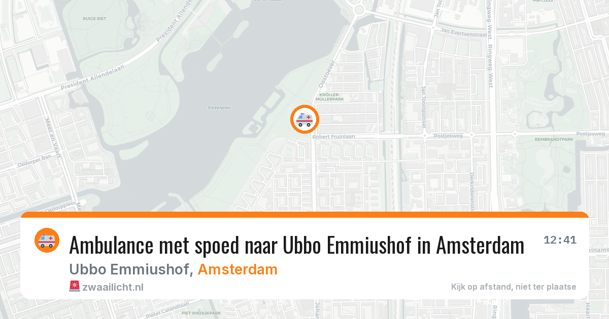 Ambulance met spoed naar Ubbo Emmiushof in Amsterdam — 16 jun 2026