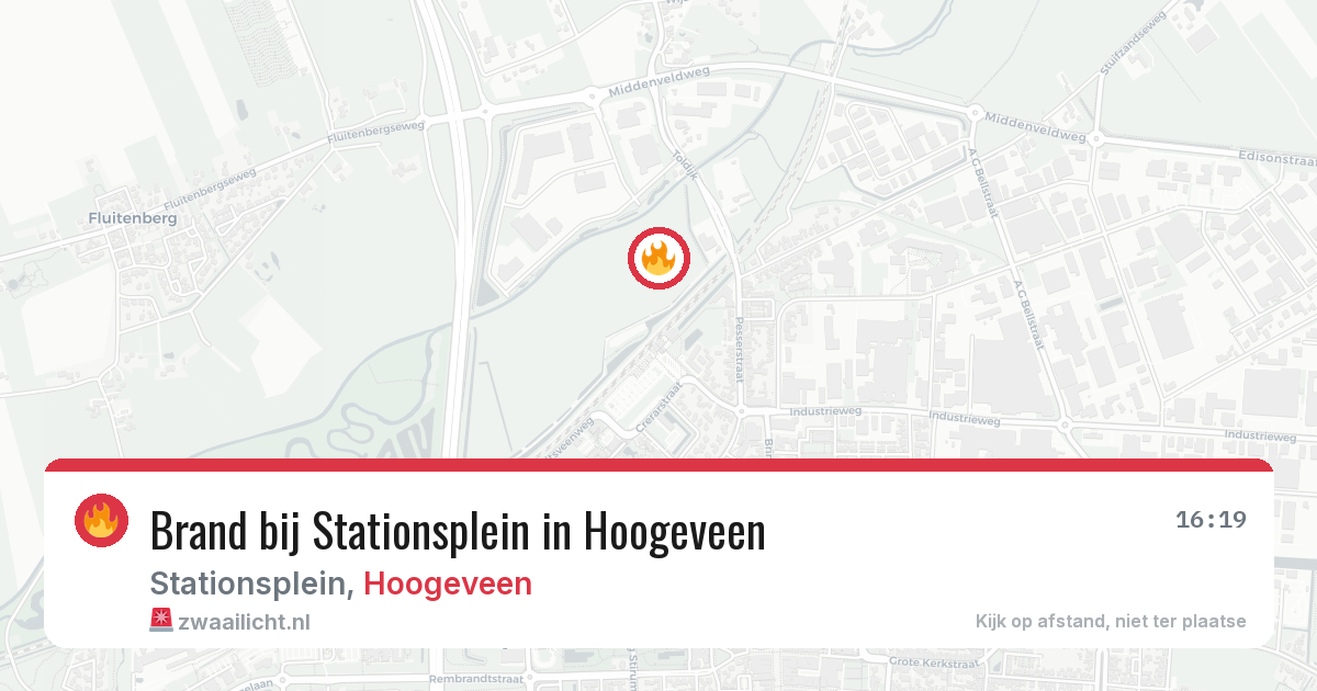 Brand bij Stationsplein in Hoogeveen — 4 jul 2026