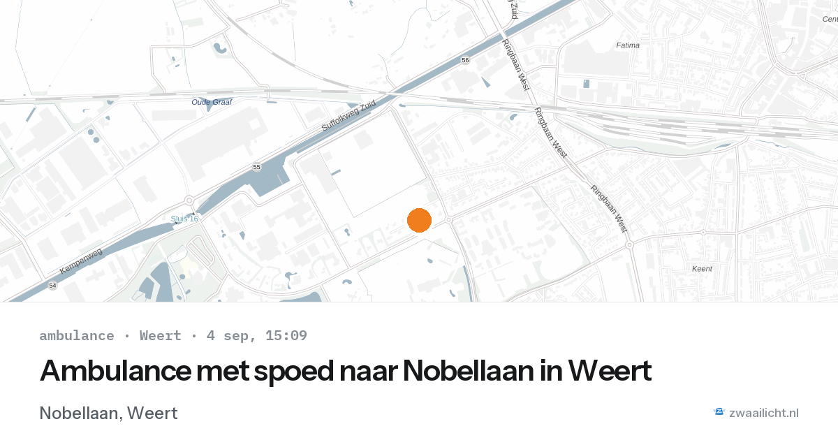 Ambulance met spoed naar Nobellaan in Weert — 4 sep 2026