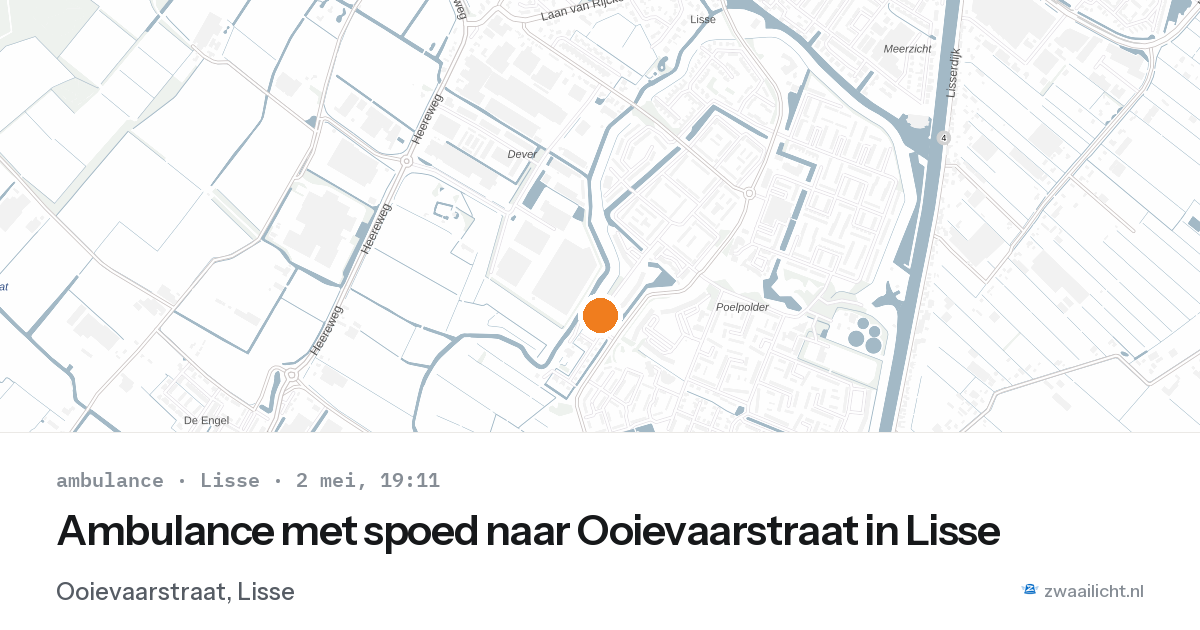 Ambulance met spoed naar Ooievaarstraat in Lisse — 2 mei 2026