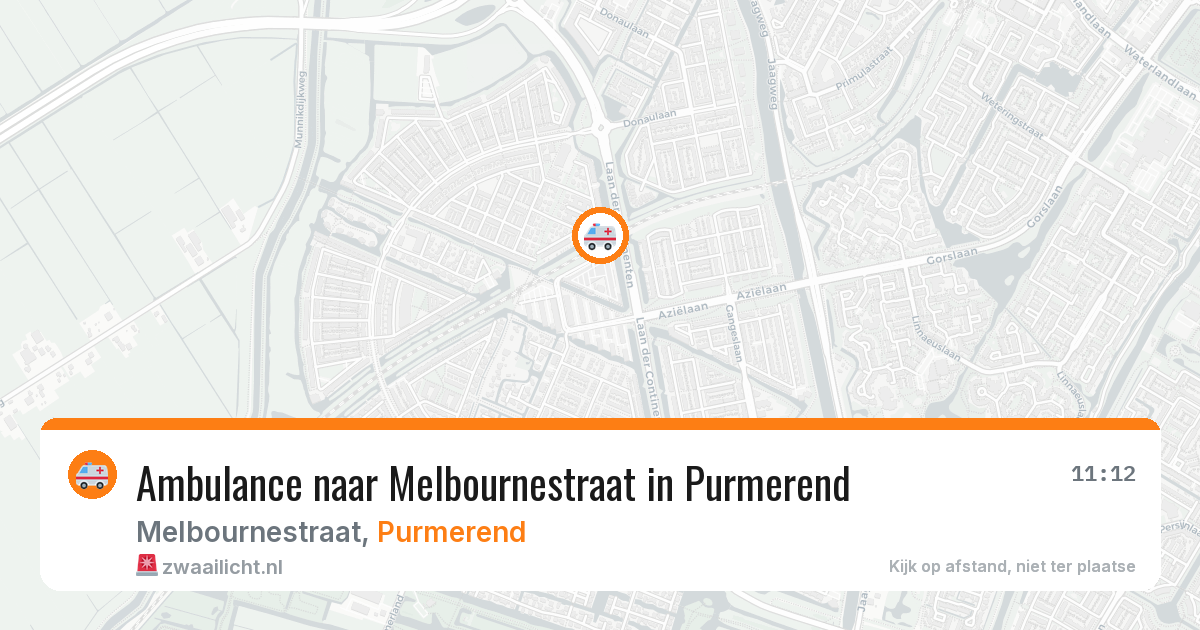 Ambulance naar Melbournestraat in Purmerend — 18 jun 2026