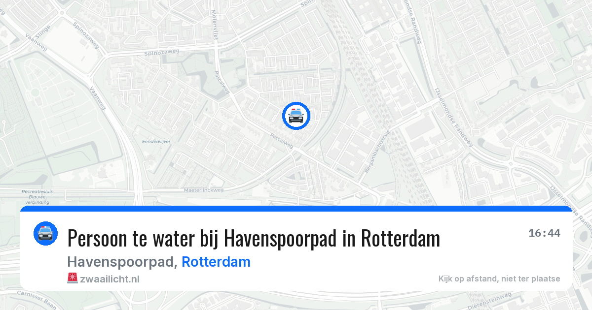 Persoon te water bij Havenspoorpad in Rotterdam — 5 jun 2026