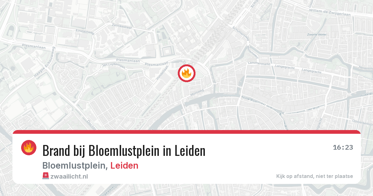 Brand bij Bloemlustplein in Leiden — 11 apr 2026