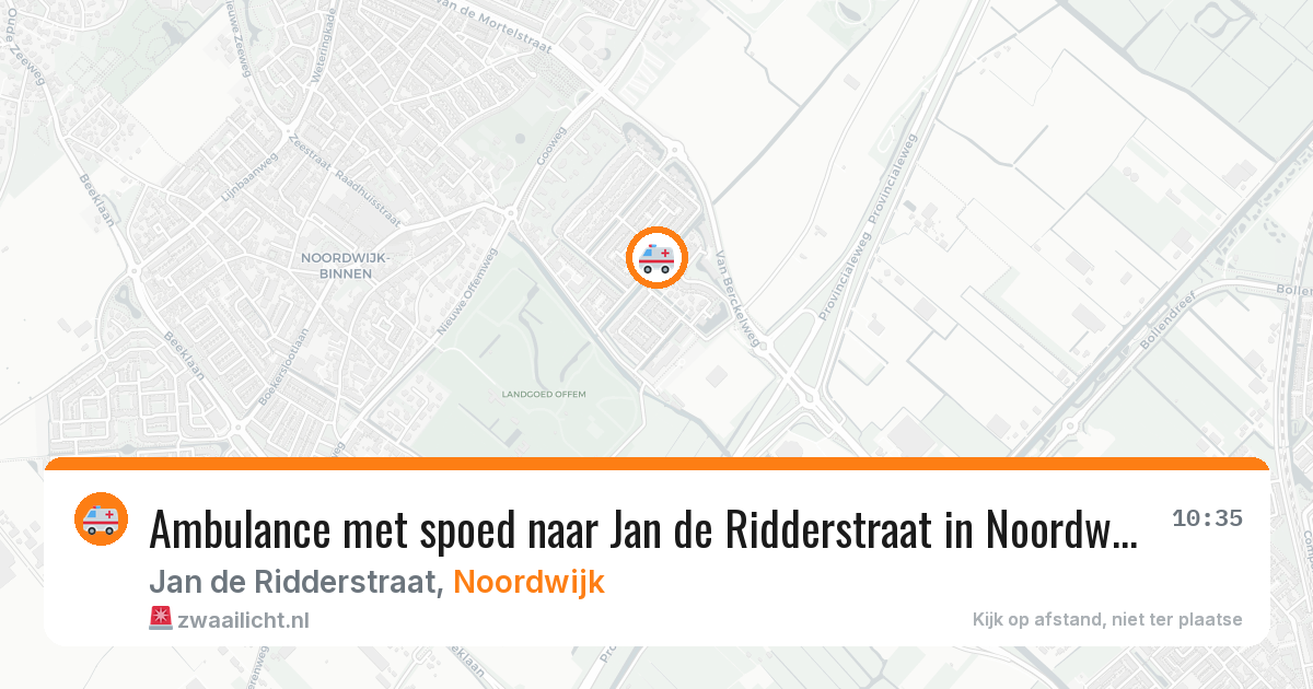 Ambulance met spoed naar Jan de Ridderstraat in Noordwijk — 21 jul 2026