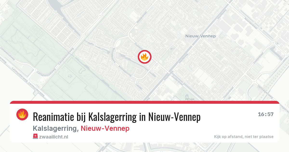 Reanimatie bij Kalslagerring in Nieuw-Vennep — 18 apr 2026