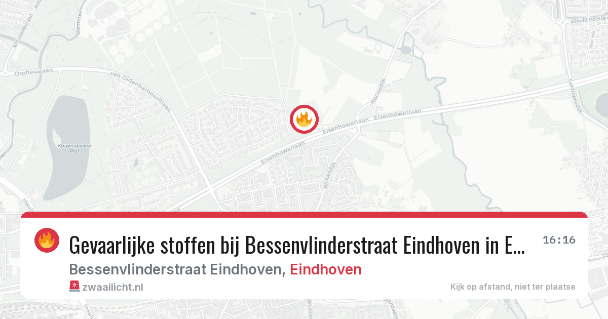 Gevaarlijke stoffen bij Bessenvlinderstraat Eindhoven in Eindhoven — 26 apr 2026