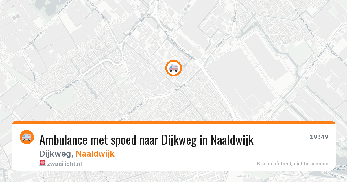 Ambulance met spoed naar Dijkweg in Naaldwijk — 12 aug 2026