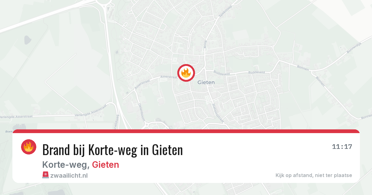 Brand bij Korte-weg in Gieten — 20 jun 2026