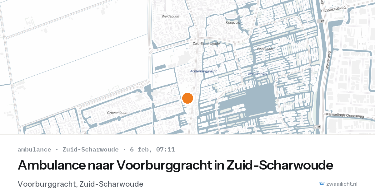 Ambulance naar Voorburggracht in Zuid-Scharwoude — 6 feb 2026