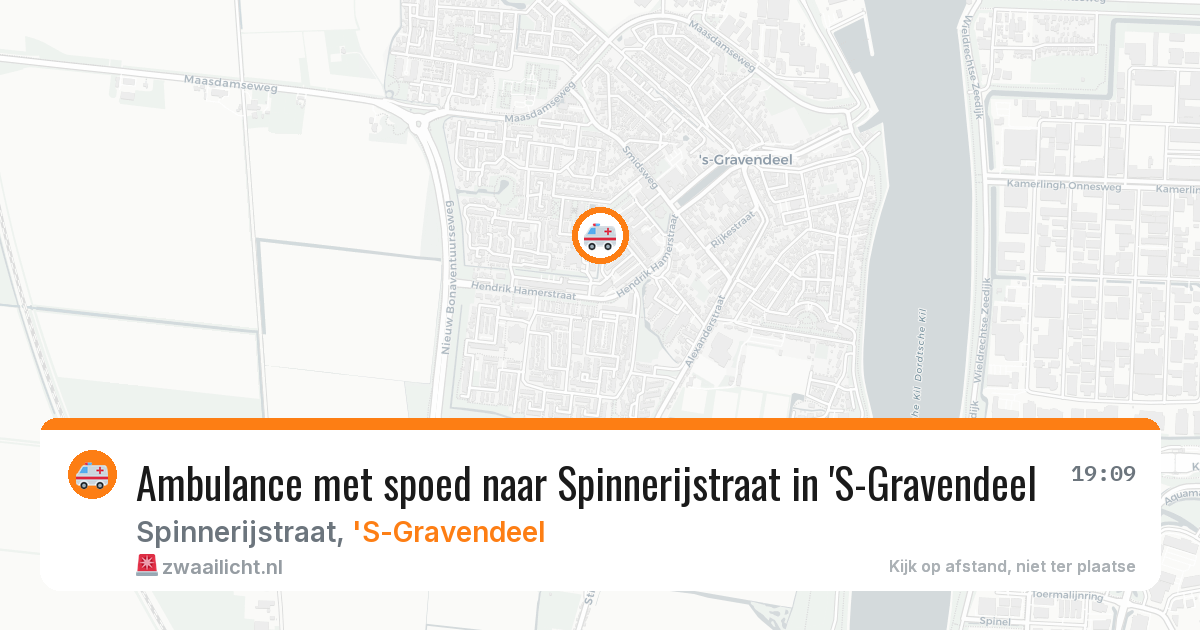 Ambulance met spoed naar Spinnerijstraat in 'S-Gravendeel — 22 mei 2026
