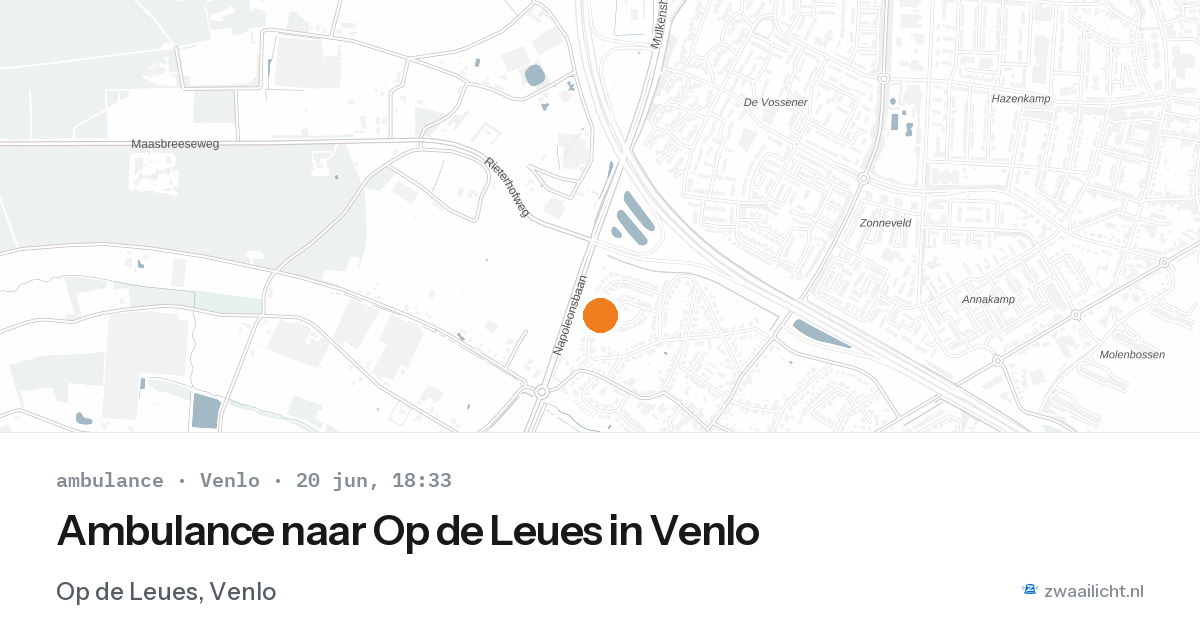 Ambulance naar Op de Leues in Venlo — 20 jun 2026