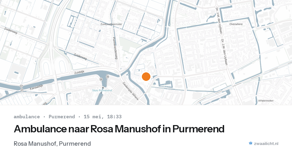 Ambulance naar Rosa Manushof in Purmerend — 15 mei 2026