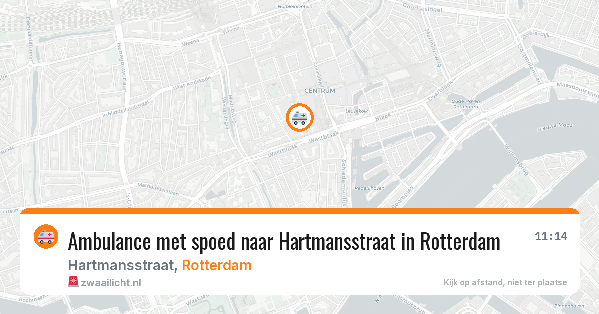 Ambulance met spoed naar Hartmansstraat in Rotterdam — 4 aug 2026