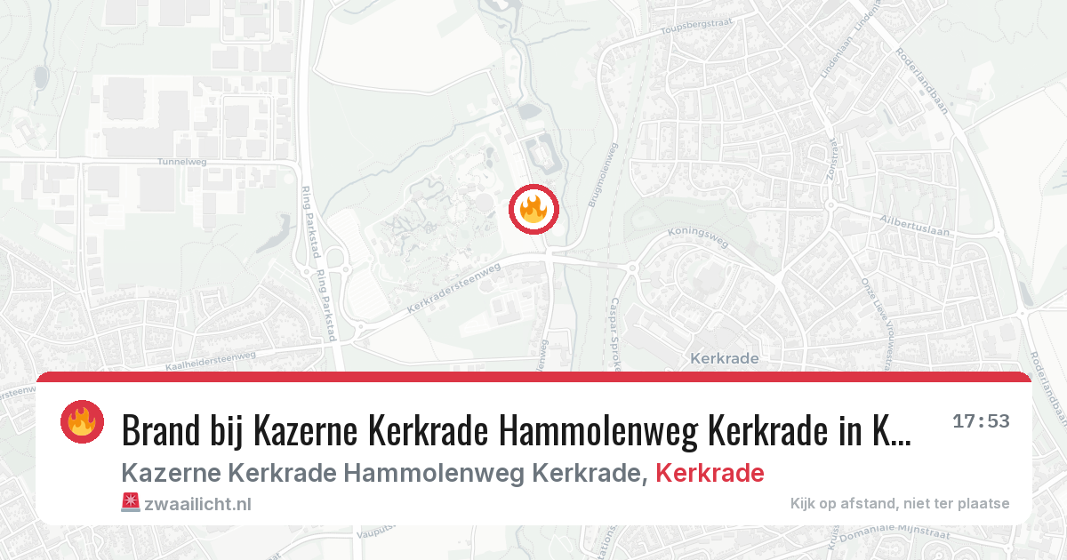Brand bij Kazerne Kerkrade Hammolenweg Kerkrade in Kerkrade — 23 mei 2026