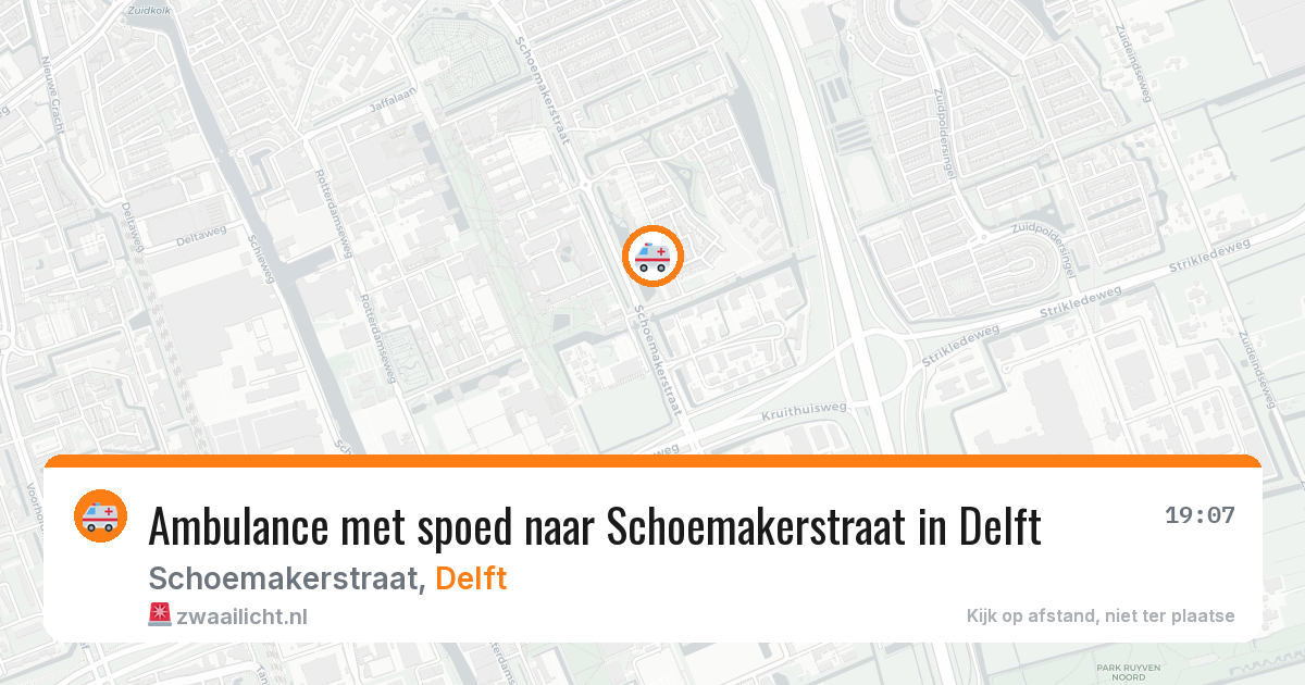 Ambulance met spoed naar Schoemakerstraat in Delft — 31 mrt 2026