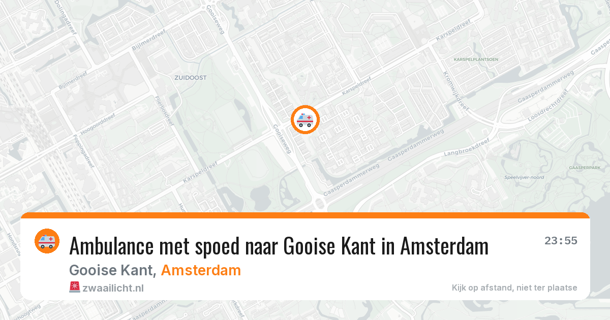 Ambulance met spoed naar Gooise Kant in Amsterdam — 25 jun 2026