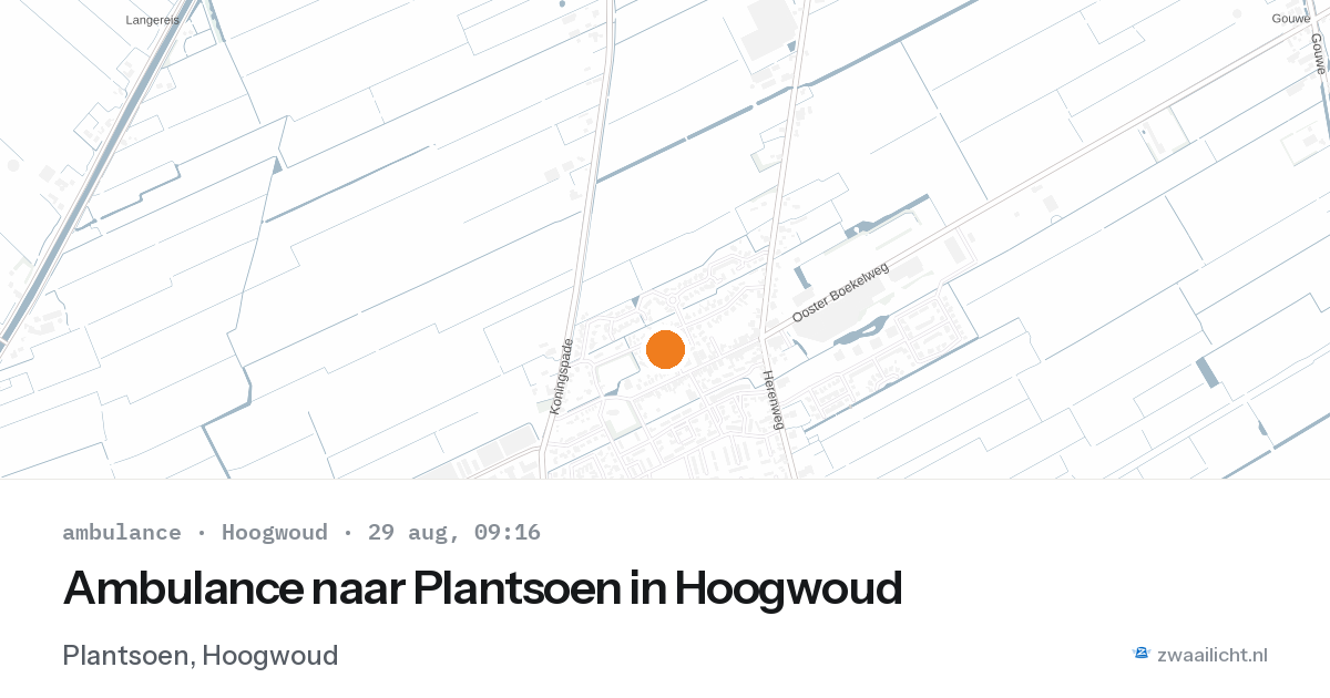 Ambulance naar Plantsoen in Hoogwoud — 29 aug 2026
