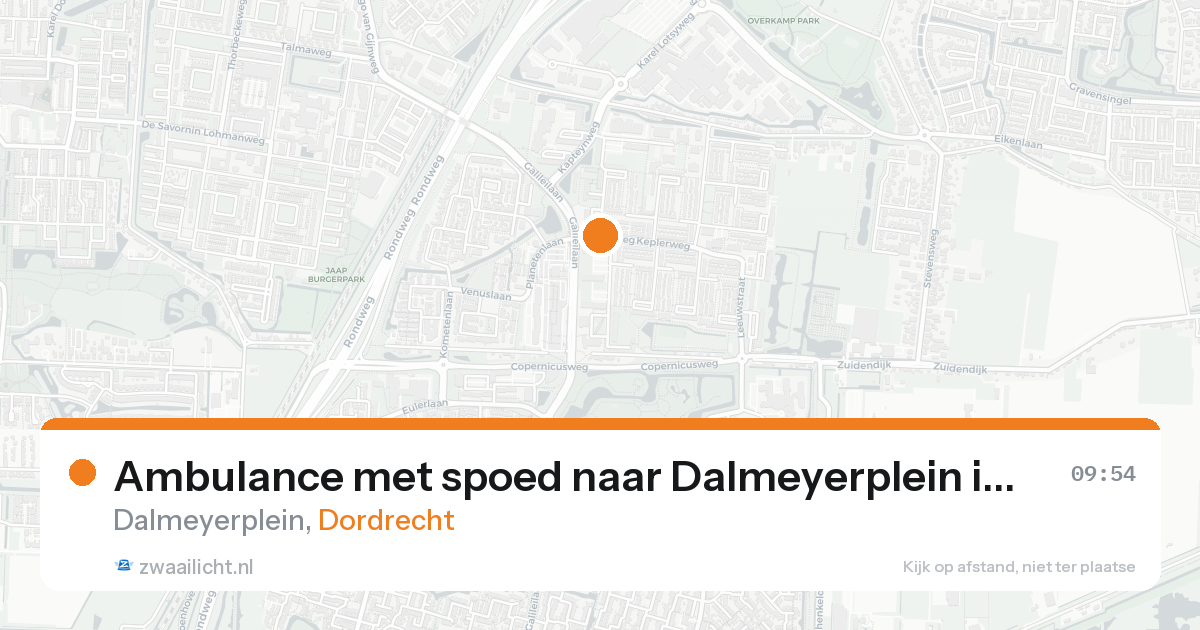 Ambulance met spoed naar Dalmeyerplein in Dordrecht — 20 aug 2026
