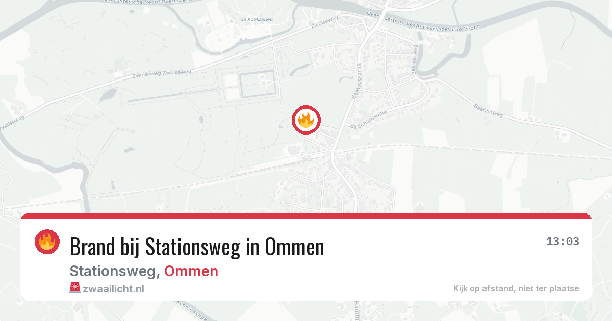 Brand bij Stationsweg in Ommen — 23 mei 2026