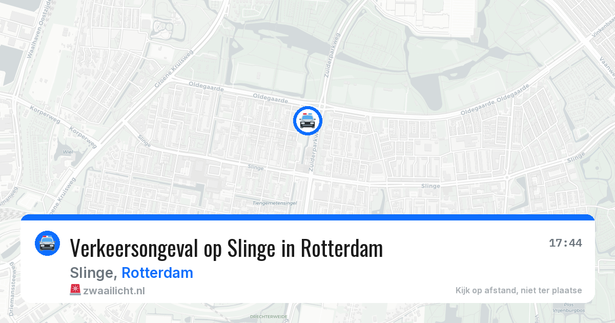 Verkeersongeval op Slinge in Rotterdam — 29 jul 2026