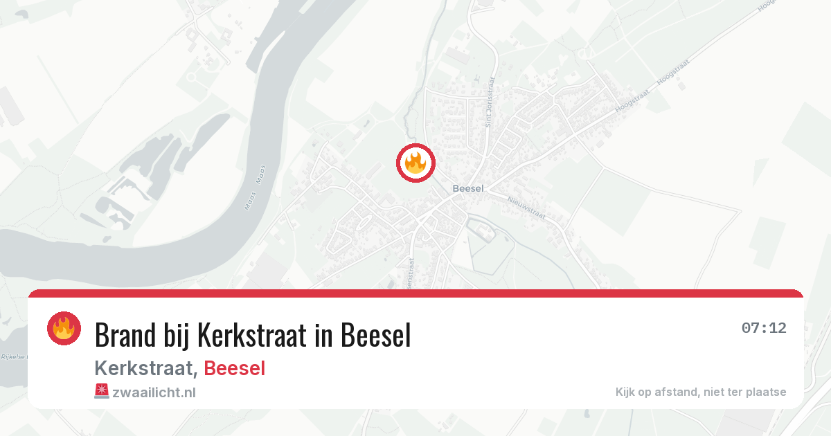 Brand bij Kerkstraat in Beesel — 13 mei 2026