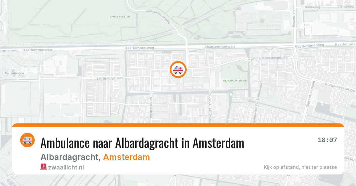 Ambulance naar Albardagracht in Amsterdam — 8 aug 2026