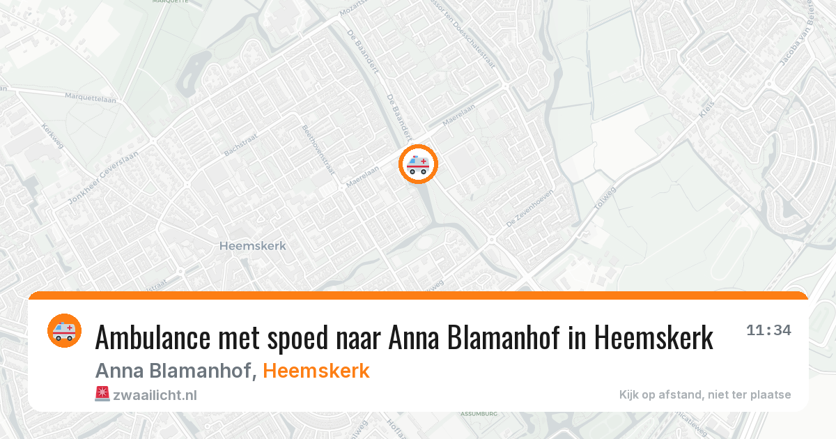 Ambulance met spoed naar Anna Blamanhof in Heemskerk — 24 mei 2026