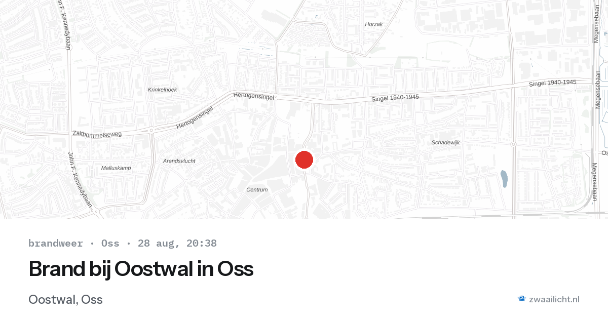 Brand bij Oostwal in Oss — 28 aug 2026