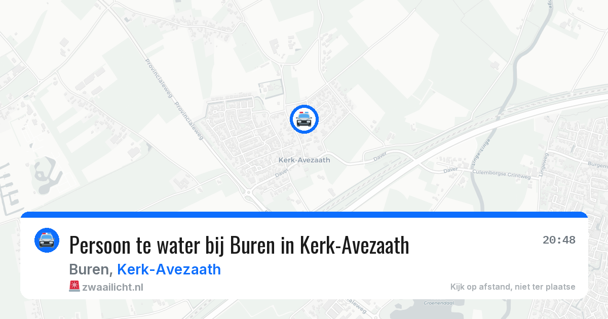 Persoon te water bij Buren in Kerk-Avezaath — 16 mei 2026