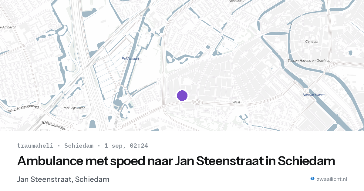 Ambulance met spoed naar Jan Steenstraat in Schiedam — 1 sep 2026