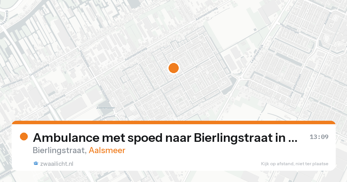 Ambulance met spoed naar Bierlingstraat in Aalsmeer — 24 aug 2026