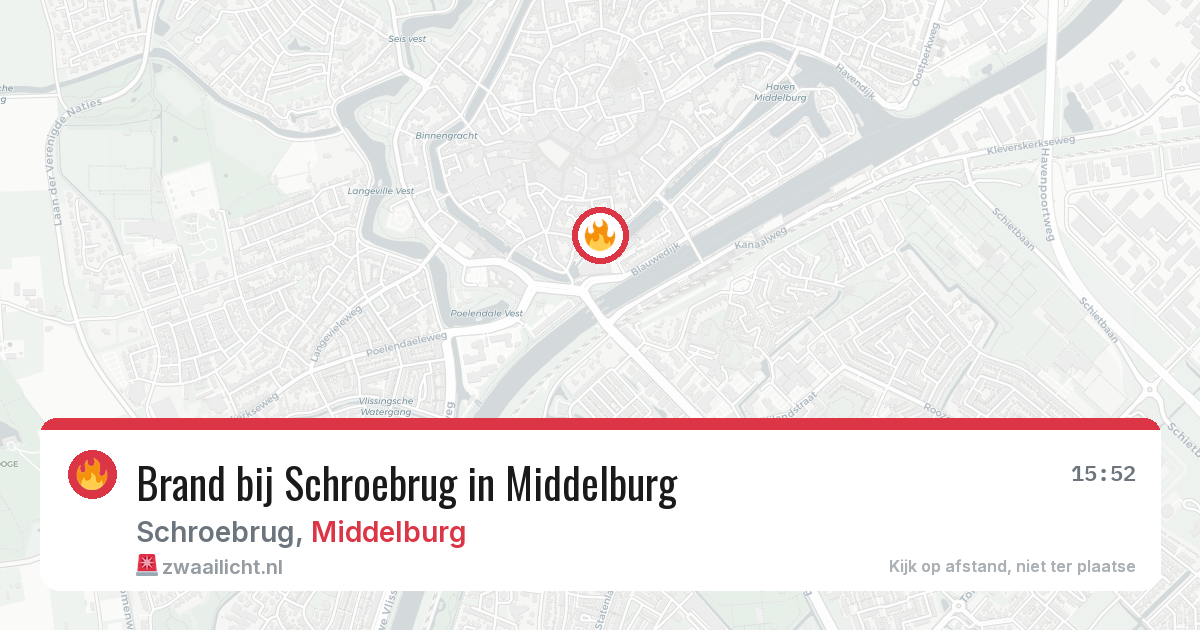 Brand bij Schroebrug in Middelburg — 30 jun 2026