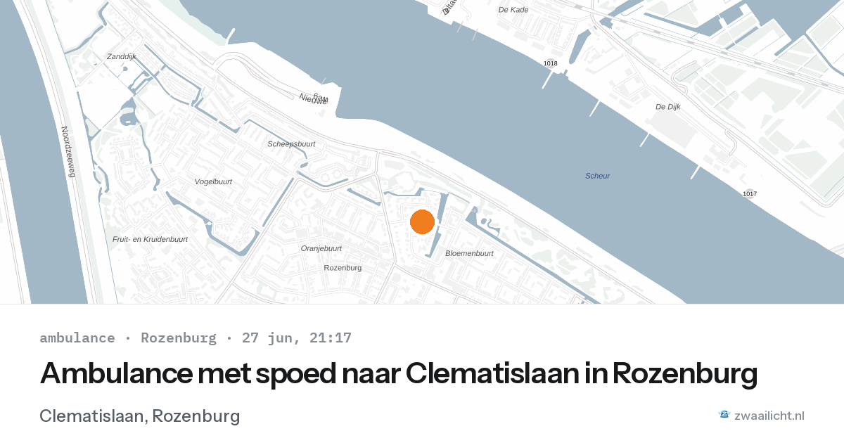Ambulance met spoed naar Clematislaan in Rozenburg — 27 jun 2026