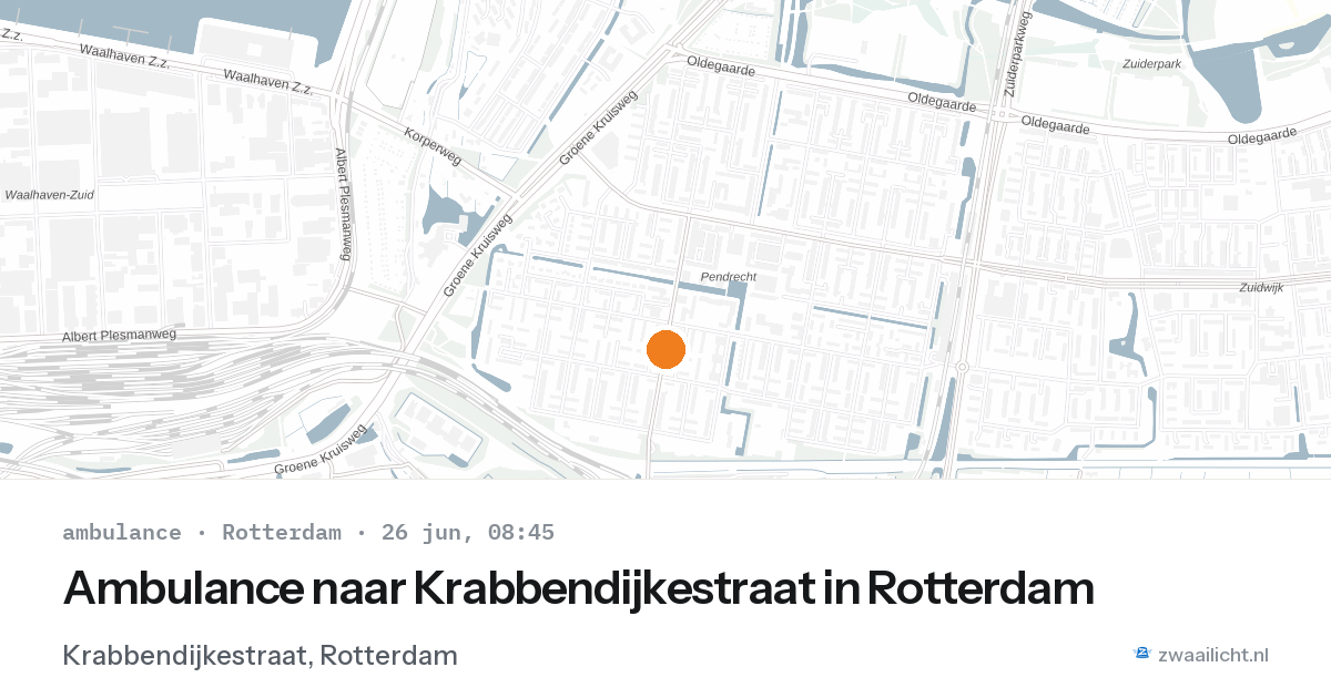 Ambulance naar Krabbendijkestraat in Rotterdam — 26 jun 2026