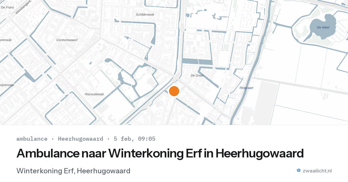 Ambulance naar Winterkoning Erf in Heerhugowaard — 5 feb 2026