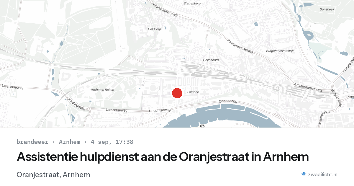 Assistentie hulpdienst aan de Oranjestraat in Arnhem — 4 sep 2026