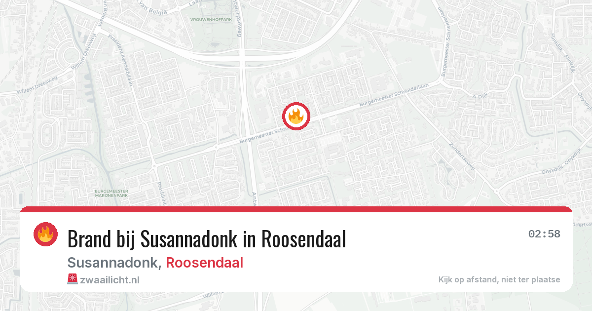 Brand bij Susannadonk in Roosendaal — 18 mei 2026