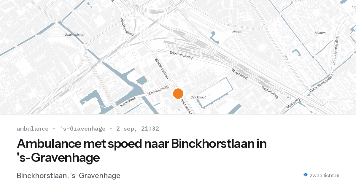 Ambulance met spoed naar Binckhorstlaan in 's-Gravenhage — 2 sep 2026