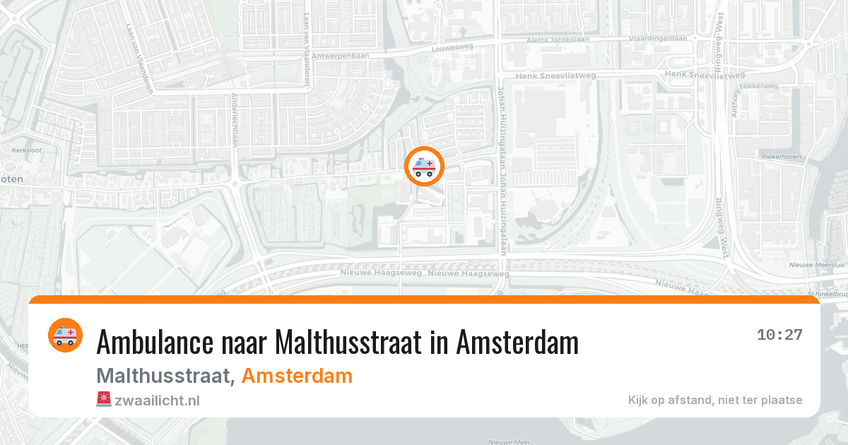 Ambulance naar Malthusstraat in Amsterdam — 19 mrt 2026
