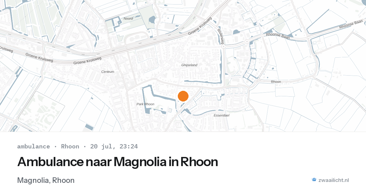 Ambulance naar Magnolia in Rhoon — 20 jul 2026