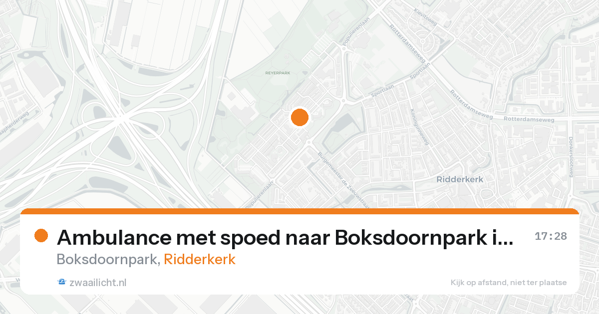 Ambulance met spoed naar Boksdoornpark in Ridderkerk — 31 jan 2026