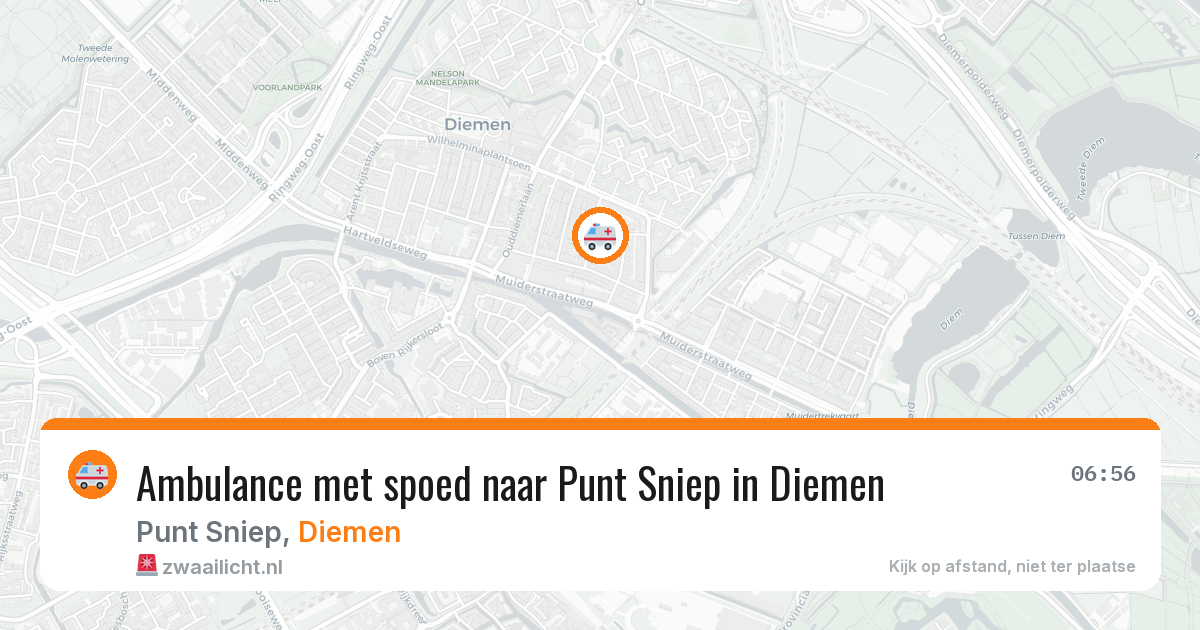 Ambulance met spoed naar Punt Sniep in Diemen — 13 jun 2026